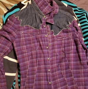 Western shirt with skull buttons